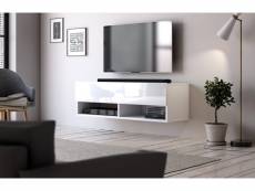 Meuble tv fonctionnel elwina, 100 cm, blanc mat / blanc brillant