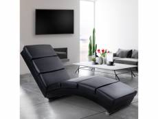 Miadomodo® chaise longue de relaxation - ergonomique, en simili cuir, noir, 154.5 x 51 x 73 cm - fauteuil relax pour intérieur, salon, chambre