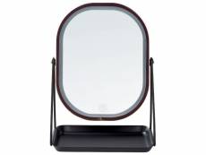 Miroir de maquillage avec led 20 x 22 cm rose doré dordogne 369156
