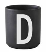 Mug A-Z / Porcelaine - Lettre D - Design Letters noir en céramique