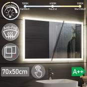 Nova - Trappage de miroir rétro-éclairé / touche horizontale 3 Mode de lumière Couleur : 50x70 cm