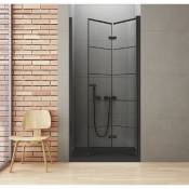 Otitec - Porte de douche noire pliante droite serigraphiée