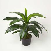 Plante artificielle Dracaena Fragrans en pot, 65 cm - Vert - Homescapes