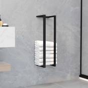 Porte-serviette Porte-serviettes de salle de bain Noir 12,5x12,5x60 cm Fer 16879