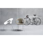 Scab Design - Chaise design drop pieds chromés - Lin