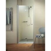 Schulte - Porte de douche pivotante-pliante, verre 6 mm, profilé en aspect chromé, Garant 80 x 200 cm, ouverture vers la gauche