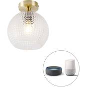 Sphere - led Smart Dimmable Plafonnier incl. wifi variateur inclus - 1 lumière - ø 20 cm - Doré/Laiton - Art Deco - éclairage intérieur - Salon i