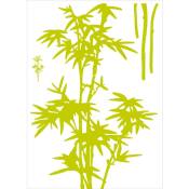 Sticker autocollant décoratif Zen, 68 cm X 24 cm, illustration de bambous verts. Décorez votre intérieur avec ce produit unique. - Vert