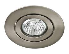 Support encastrable escargot ronde acier brossé pour ampoules halogènes, cfl ou led