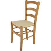 T M C S - Tommychairs - Chaise venice pour cuisine, bar et salle à manger, robuste structure en bois de hêtre peindré en couleur chêne et assise