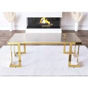 Table basse rectangulaire doré dayton - transparent