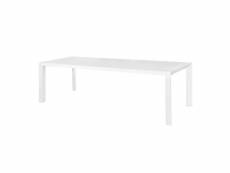 Table de repas en aluminium blanc 280 cm - nihoa - l 280 x l 100 x h 75 cm - neuf