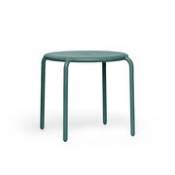 Table ronde Toní Bistreau / Ø 80 cm - Trou pour parasol + bougeoir amovible - Fatboy vert en métal