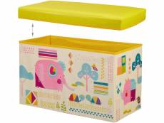 Tabouret coffre boîte jouet pouf rangement enfant jaune helloshop26 13_0002763_2