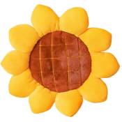 Tournesol fleur tapis de sol en peluche oreiller lit