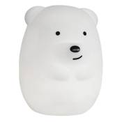 Veilleuse bébé ours sans fil touch LED Silicone Blanc H19CM