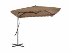 Vidaxl parasol d'extérieur avec poteau en acier 250 x 250 cm taupe