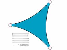 Voile d'ombrage triangulaire de 5 m de couleur bleue