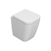 Wc à poser en céramique 45x36 cm Globo Stone SS002BI Blanc - Céramique - Avec couvercle de toilette à fermeture souple