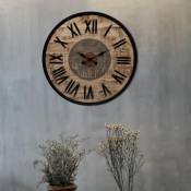 Womo-design Horloge murale vintage pendule salon bois