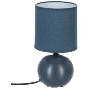 Atmosphera - Lampe céramique Timéo bleu mat H25cm