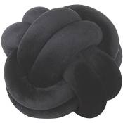 Beliani - Coussin Décoratif Noeud Noir en Forme de Balle en Velours pour Canapé ou Lit Décoration Moderne Noir