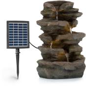 Blumfeldt - Stonehenge Fontaine solaire, avec panneau solaire, batterie lithium-ion (environ 5 h d'autonomie), éclairage led, polyrésine antigel,