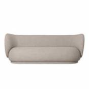 Canapé droit Rico / 3 places - L 210 cm - Tissu bouclé - Ferm Living beige en tissu