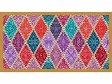 Chemin de cuisine, 100% made in italy, tapis résistant aux taches avec impression numérique, tapis antidérapant et lavable, modèle marrakech - cerisie