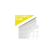 Cloture&jardin - Kit Grillage Rigide Blanc 10M - jardimalin - Fil 4mm - 1,73 mètre - Blanc (ral 9010)