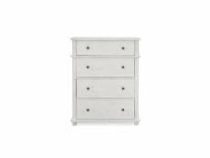 Commode 4 tiroirs bois blanc 90x45x115cm - décoration