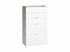 Commode 5 tiroirs blanche - 4you