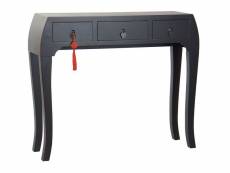 Console table console en bois de sapin et mdf coloris noir - longueur 96 x profondeur 26 x hauteur 80 cm