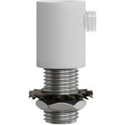 Creative Cables - Serre-câble cylindrique en métal avec tige, écrou et rondelle - 2 pièces Blanc - Blanc