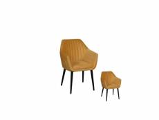 Duo de fauteuils jaune-bois - kis - l 61 x l 59 x h