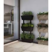 Ensemble de 3 vases pour Jardin de légumes à domicile, ensemble de 3 vases de porte de fleurs pour intérieur ou externe, 100% Made in Italy, 49x22h16