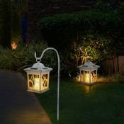 Etcshop - Lampe solaire, lampe d'extérieur, lampe à brancher, lanterne, éclairage de chemin, jardin, batterie rechargeable IP44, verre blanc, couleur