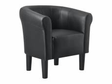 Fauteuil lounge chaise siège synthétique plastique 70 cm noir helloshop26 03_0001933