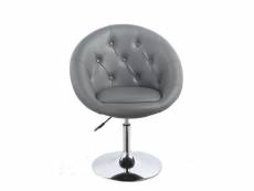 Fauteuil oeuf capitonné design cuir pu chaise bureau gris fal09007