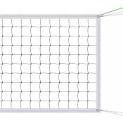Filet de rechange pour volley-ball - Taille standard (9,5 m x 1 m) - Avec câble en acier - Bandes latérales renforcées - Pour plage, jardin, Piscine,