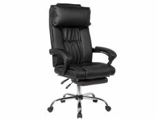 Finebuy travail noire en similicuir finebuy jusqu'à 110 kg | fauteuil de bureau pivotant confortable avec repose-pieds extensible