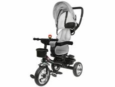 Hombuy tricycle évolutif bébé 4en1 - poussette vélo enfant de 10 à 36 mois - bleu gris clair