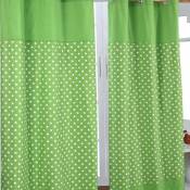 Homescapes - Paire de rideaux à œillets - imprimé Étoiles Vert 137 x 228 cm - Vert