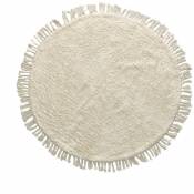Kave Home - Tapis rond Orwen 100 % coton Ø 100 cm - Blanc