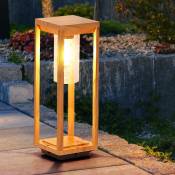 Lampe d'extérieur lampe sur pied aspect bois lampe de jardin lampadaire lampadaire, aluminium moulé sous pression, E27, h 50 cm