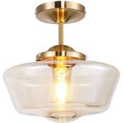 Lampe de plafond - Suspension de style vintage - Suki Beige - Verre, Métal - Beige