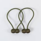 Linghhang - Lot de 2 Embrasses de Rideaux Magnétiques- Vert profond Corde pour Rideaux Tressage avec Aimant Solide pour Chambre Salon Bureau - green
