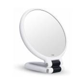 Miroir Grossissant x15 Double Face Miroir Pliable avec Poignée, Miroir de Maquillage à Main Miroir à Palette de Coiffeurs Miroir Pliant Utilisé pour