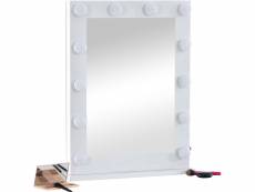 Miroir led de maquillage visalia avec lumière réglable et port usb , blanc