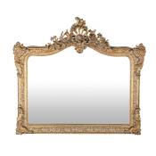 Miroir rectangulaire à moulures dorées 114x100